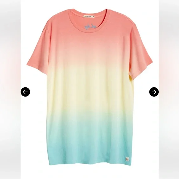 Marine Layer Coral and Blue Ombré Sunset Embroidered Tee Men’s Medium. - Picture 2 of 10